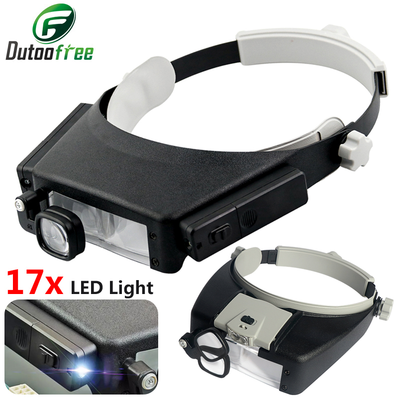 Kaca pembesar bando LED, lampu - Electronics Repair Glasses ulasan dan harga