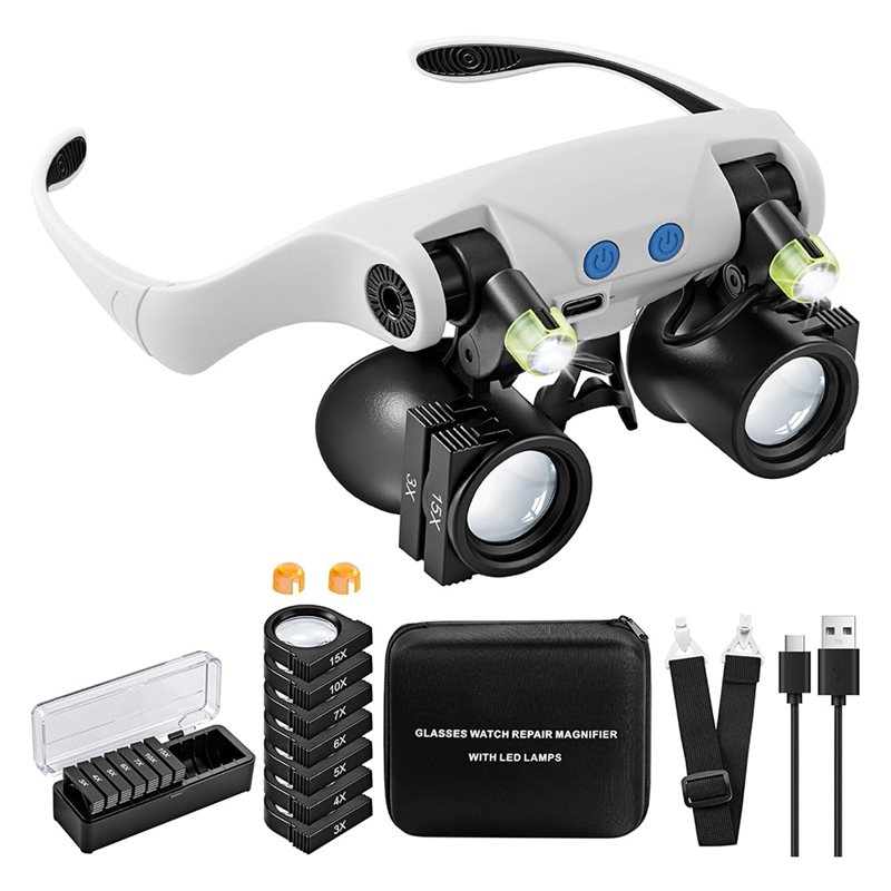 Kacamata Pembesar Cahaya LED A - Electronics Repair Glasses ulasan dan harga
